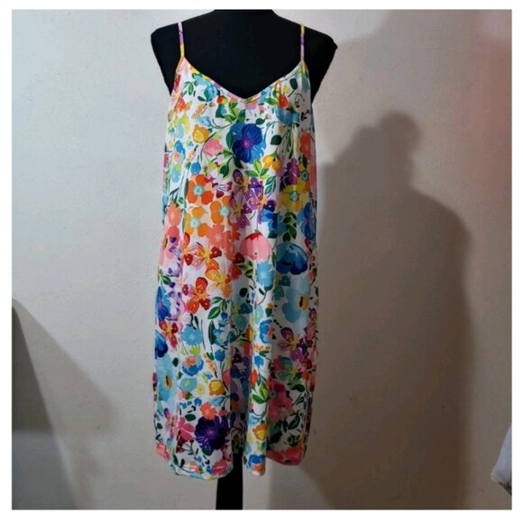 Johnny Was Jade Dylane Wild Blooms Silk Maxi Dress With Slip - Size M NEW - Picture 12 of 14